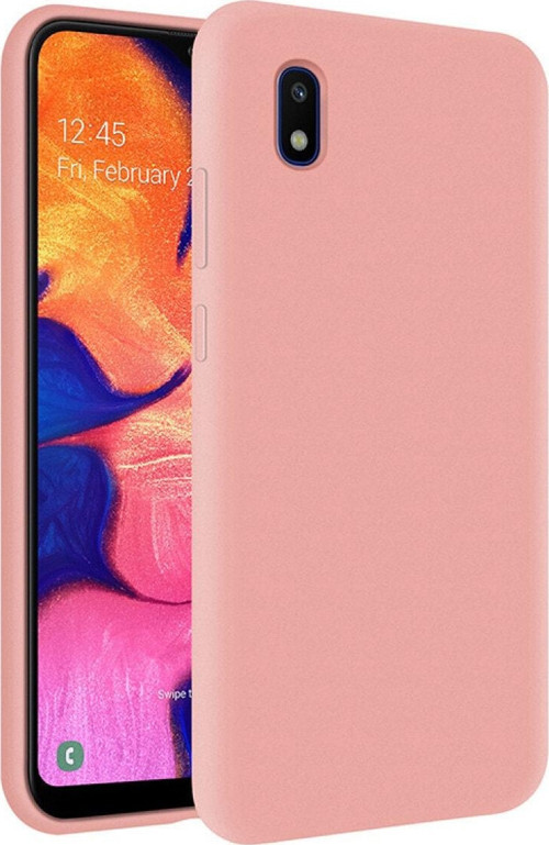 Samsung Galaxy A10 Içi Kadife Soft Logosuz Lansman Silikon Kılıf - Pembe