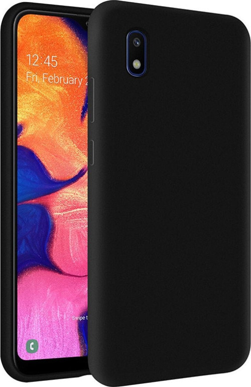 Samsung Galaxy A10 Içi Kadife Soft Logosuz Lansman Silikon Kılıf - Siyah