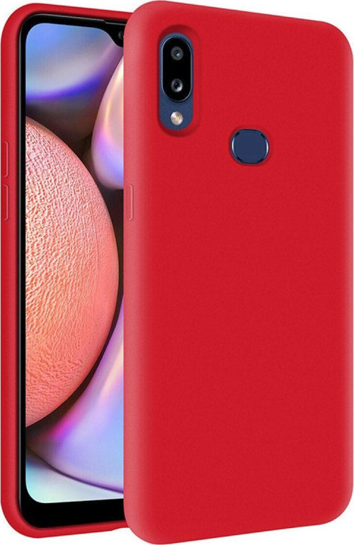 Samsung Galaxy A10s Içi Kadife Soft Logosuz Lansman Silikon Kılıf - Kırmızı