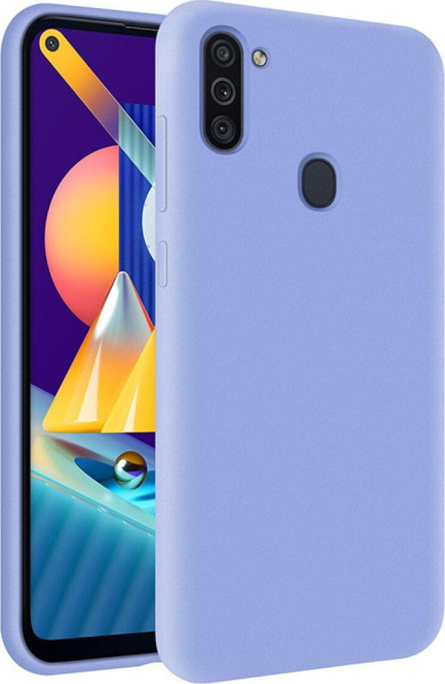 Samsung Galaxy A11 Içi Kadife Soft Logosuz Lansman Silikon Kılıf - Lila