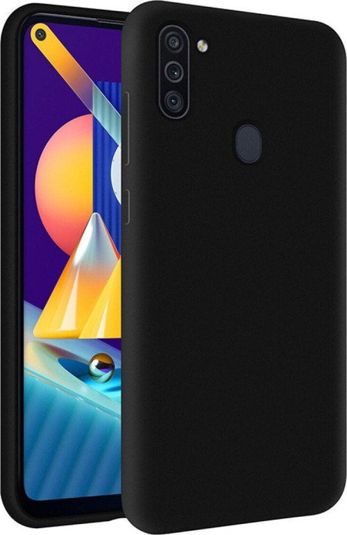 Samsung Galaxy A11 Içi Kadife Soft Logosuz Lansman Silikon Kılıf - Siyah