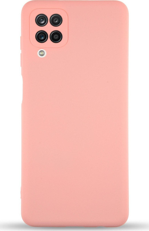 Samsung Galaxy A12 Kapak Içi Kadife Kamera Korumalı Lansman Silikon Kılıf - Pembe