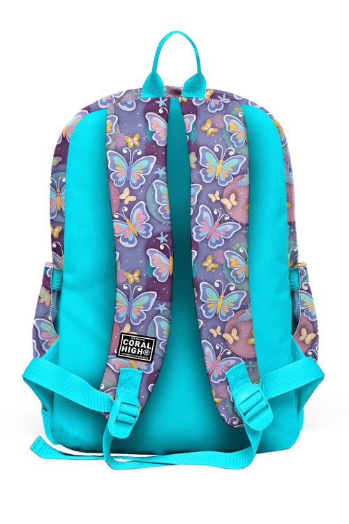 Coral High Kids Pastel Renkli Kelebek Desenli Okul Sırt Çantası 33206 2