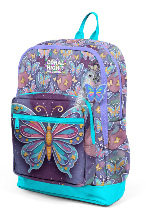 Coral High Kids Pastel Renkli Kelebek Desenli Okul Sırt Çantası 33206 6