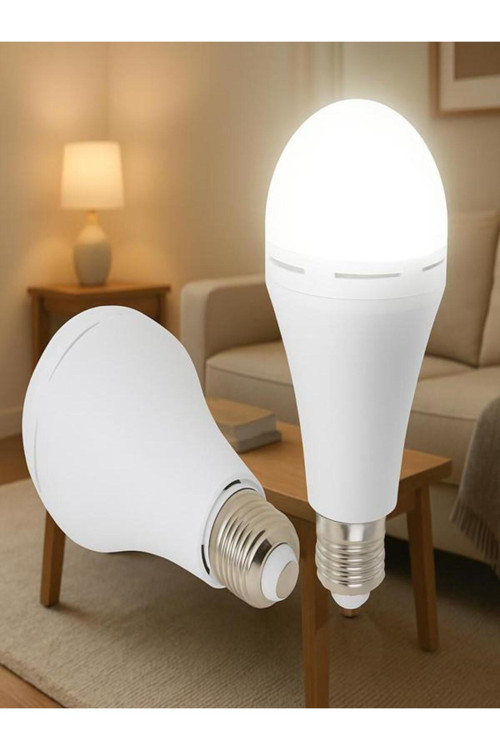 Şarjlı Led Ampül Elektriksiz 8 Saat Kadar Yanar Işıldak Lamba Kesintisiz Yanmaya Devam Eder