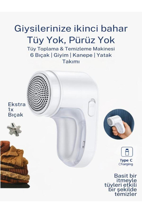 Tüy Ve Tiftik Temizleme Makinesi – Kıyafet, Koltuk Ve Yünlüler İçin Şarjlı Tüy Toplama Cihazı