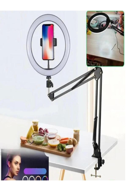 Ring Light Esnek Masaüstü Mengeneli Tiktoker Ring Light Led Selfie Yayın Işığı 10 Inç