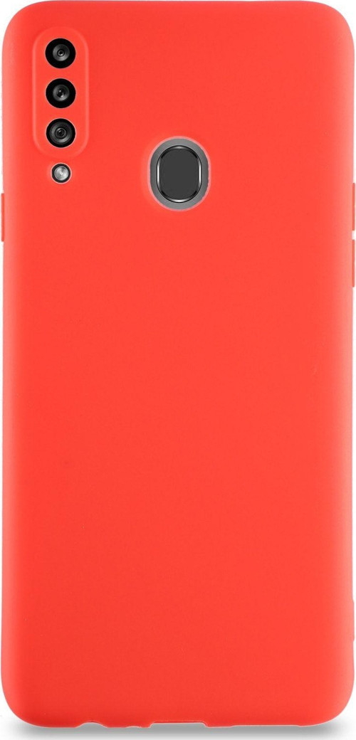 Samsung Galaxy A20s Kılıf Kamera Korumalı Premier Silikon Kapak - Kırmızı