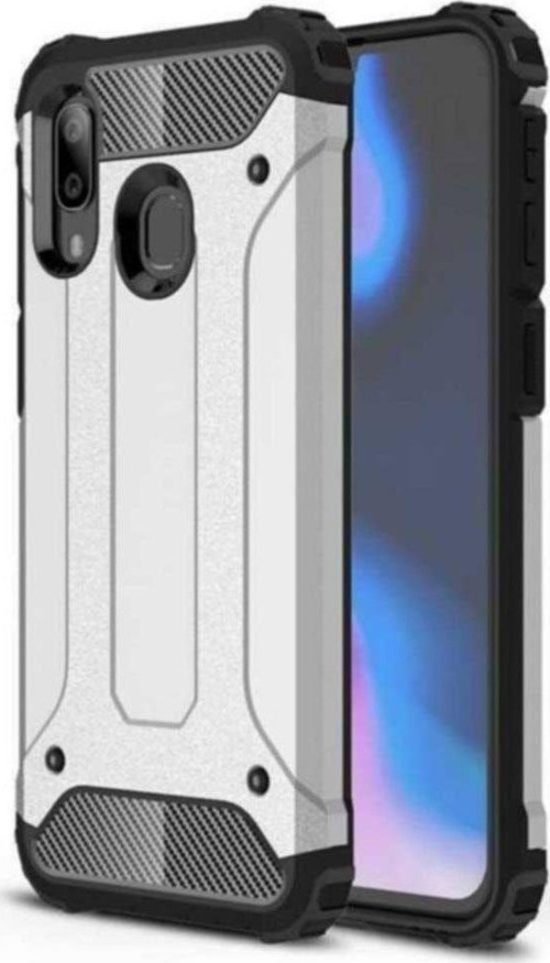 Samsung Galaxy A40 Kapak Çift Katmanlı Zırh Tank Kılıf - Gri