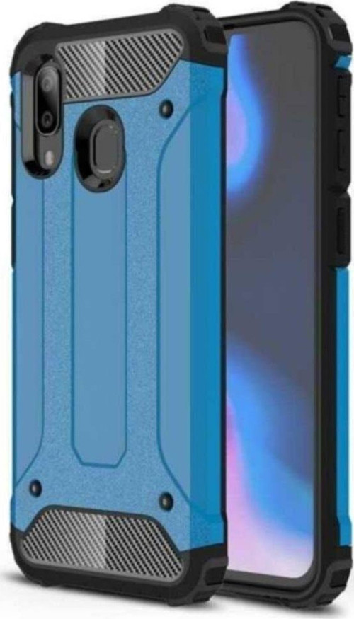Samsung Galaxy A40 Kapak Çift Katmanlı Zırh Tank Kılıf - Mavi