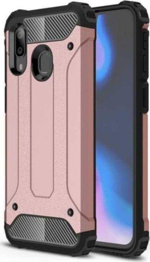 Samsung Galaxy A40 Kapak Çift Katmanlı Zırh Tank Kılıf - Rose Gold