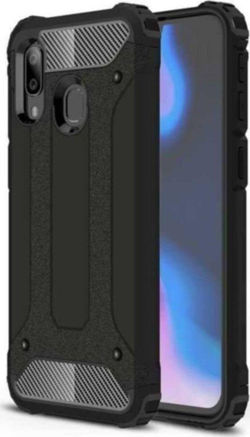 Samsung Galaxy A40 Kapak Çift Katmanlı Zırh Tank Kılıf - Siyah