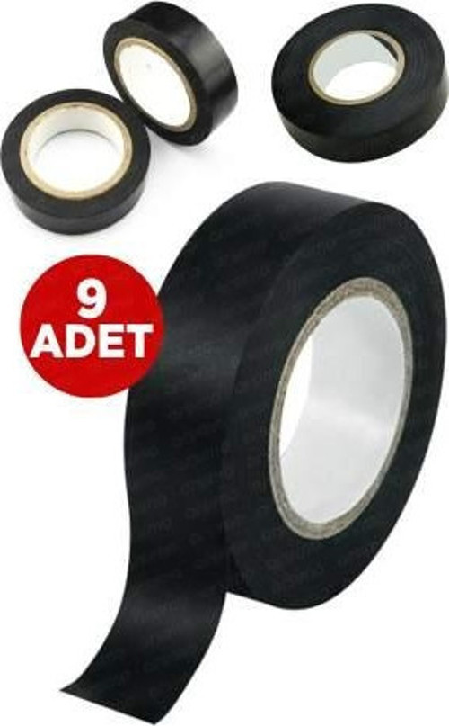 Siyah Elektrik İzole Tamir Bandı 5 m 9 Adet