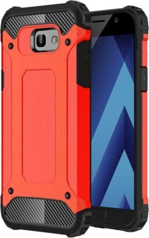 Samsung Galaxy A5 2017 Kapak Çift Katmanlı Zırh Tank Kılıf - Kırmızı