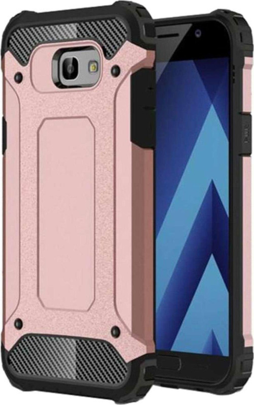 Samsung Galaxy A5 2017 Kapak Çift Katmanlı Zırh Tank Kılıf - Rose Gold