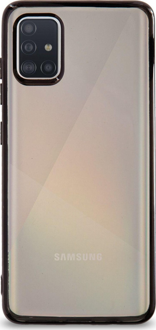 Samsung Galaxy A51 Kılıf Renkli Şeffaf Exclusive Silikon Kapak - Siyah
