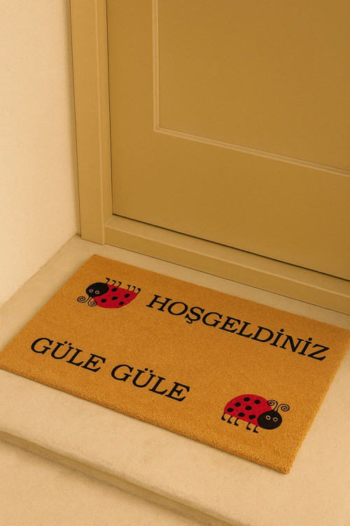 Velür Coco Dokulu Welcome Hoş Geldiniz Kapı Önü Dış Mekan Paspası 45x70cm 27YCM260121