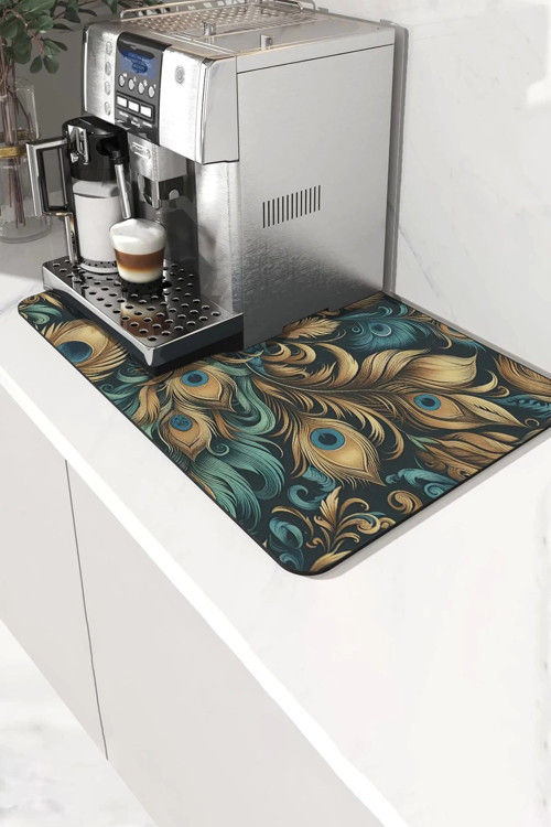 Kahve Makinesi Matı Su Geçirmez Kaymaz Yıkanabilir Çaycı, Çay Espresso Makinesi Pad 35