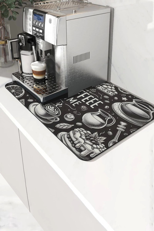 Kahve Makinesi Matı Su Geçirmez Kaymaz Yıkanabilir Çaycı, Çay Espresso Makinesi Pad 35
