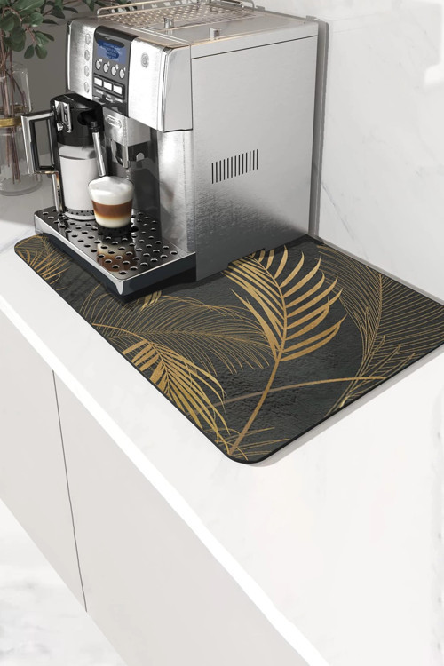 Kahve Makinesi Matı Sıvı Geçirmez Kaymaz Yıkanır Çaycı Çay Espresso Makinesi Pad 35x45