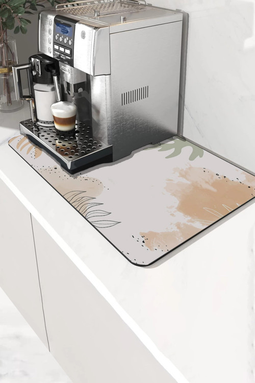 Kahve Makinesi Matı Sıvı Geçirmez Kaymaz Yıkanır Çaycı Çay Espresso Makinesi Pad 35x45