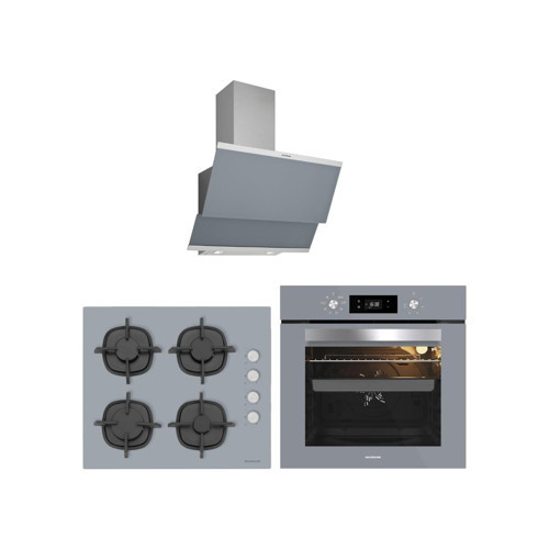 Gri Cam Ankastre Set 3420 Classy Davlumbaz - CS5343S01 Ocak - BO65E4S01 Fırın