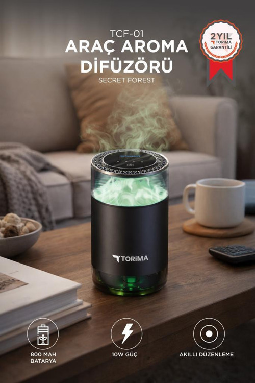 Hava Nemlendirici Sarjlı 10W Buharlı Oda ve Araba Difüzörü TCF01 Secret Forest