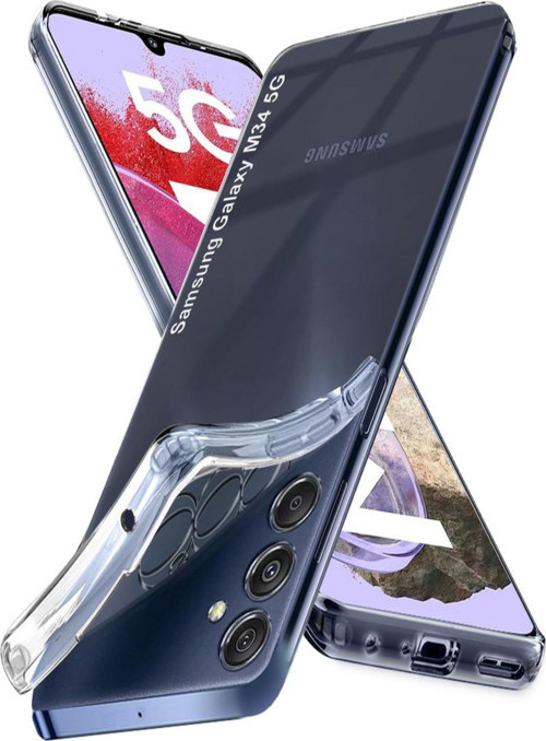 Samsung Galaxy M34 5G Kapak Kamera Korumalı Süper Silikon Şeffaf Kılıf