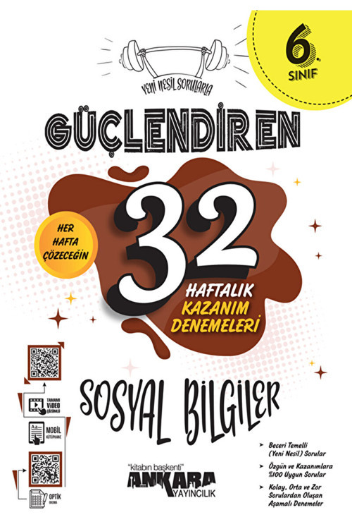 6. Sınıf Güçlendiren 32 Haftalık Sosyal Bilgiler Kazanım Denemeleri / 9786258149739