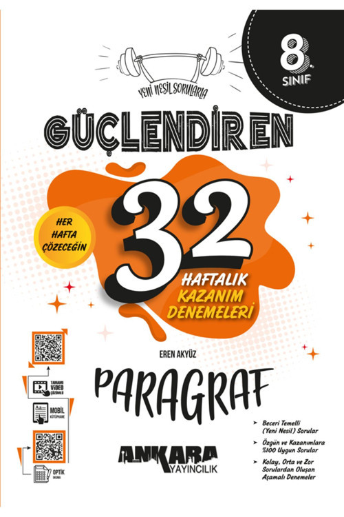 8. Sınıf Güçlendiren 32 Haftalık Paragraf Kazanım Denemeleri
