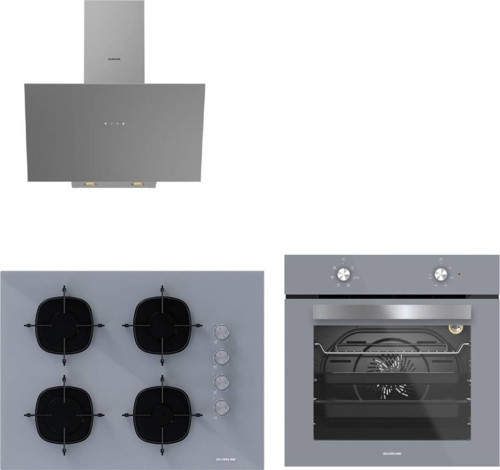 Gri Cam Ankastre Set 3481 - CS5665S01 65cm ocak -BO6501S01 Fırın