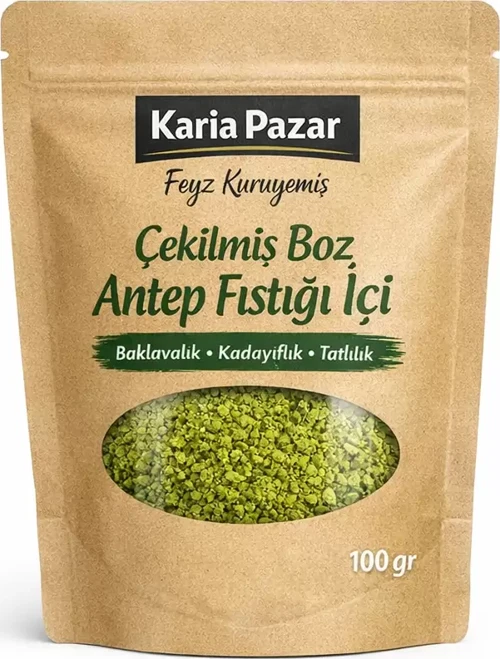 Çekilmiş Boz Antep Fıstığı İçi Baklavalık Kadayıflık Tatlılık 100 g