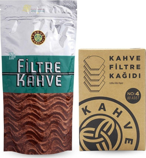 Filtre Kahve 250 gr ve Filtre Kahve Kağıdı 80 Adet