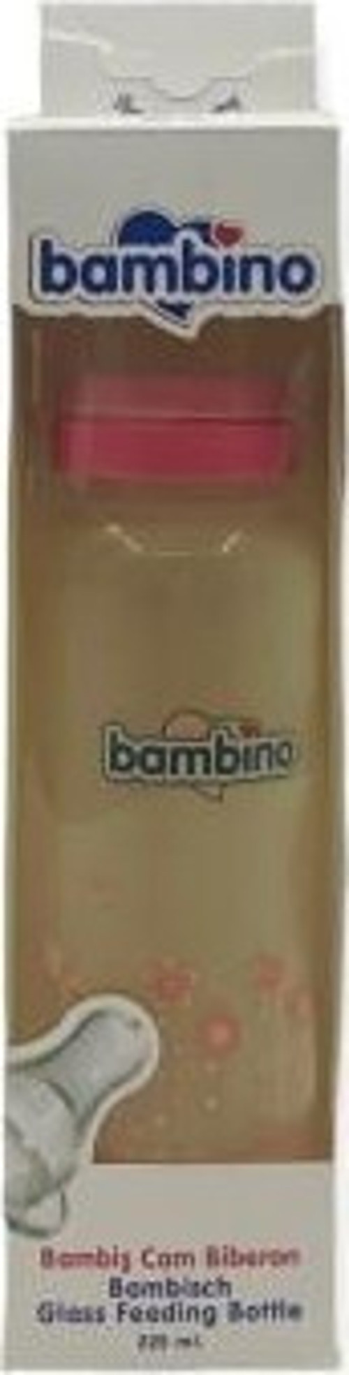 Bambiş Kiraz uçlu Cam Biberon 225 ml - Pembe