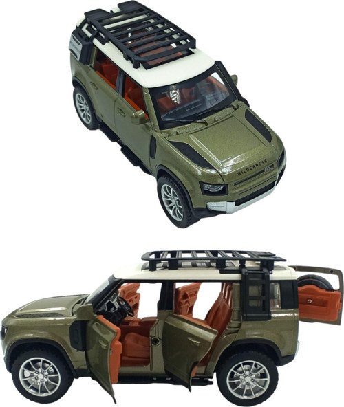 Çocuklar ve Yetişkinler için Metal Arazi Aracı 1:22 Tüm Kapıları Açılabilen Işıklı Sesli Yeşil