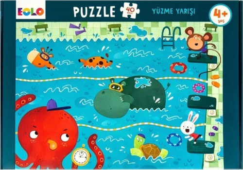 Yayıncılık 40 Parça Yer Puzzle – Yüzme Yarışı - - Kolektif Kitabı