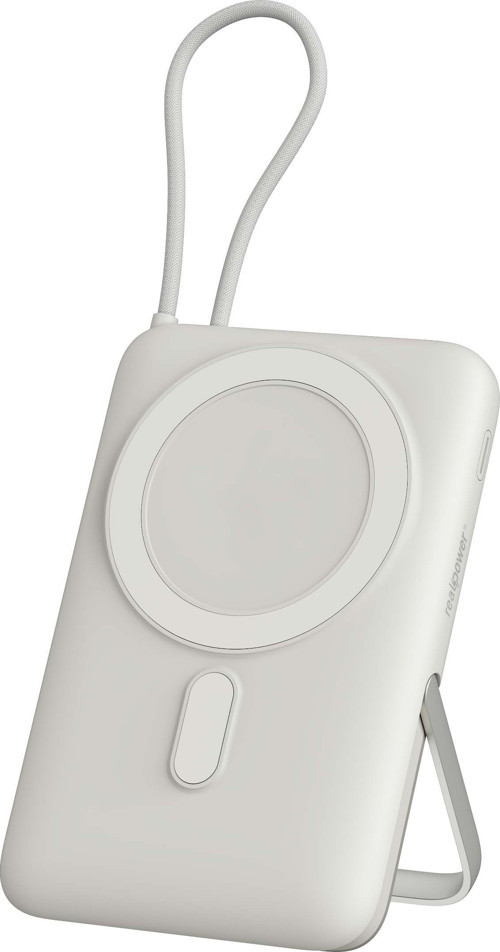 10000mAh Silver Manyetik Magsafe Powerbank 22.5W Kablolu ve Led Display PB10KSL3