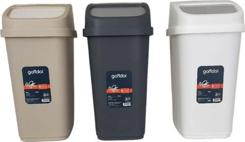 Vinto Kapaklı Çöp Kovası, Plastik 10 Lt Kombin Renkli