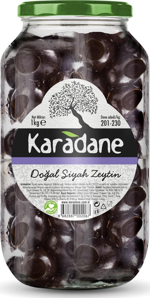 Doğal Siyah Zeytin 1KG 201 - 230