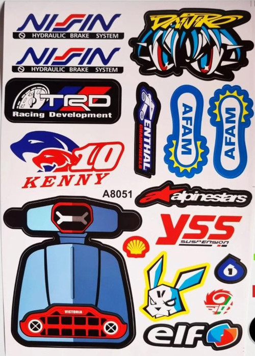 Araba, Motosiklet, Bisiklet, Kask Sponsor Sticker Seti, Çıkartma Etiketi A8051 Model