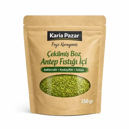 Çekilmiş Boz Antep Fıstığı İçi Baklavalık Kadayıflık Tatlılık 250 g