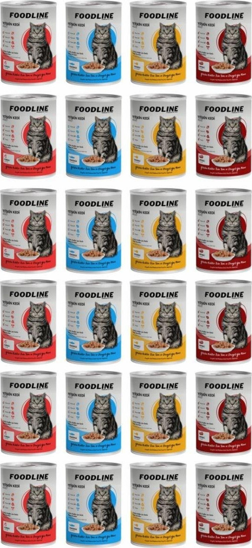 Karışık 4 çeşit Yetişkin Kedi Konservesi 400 Gr x 24 Adet