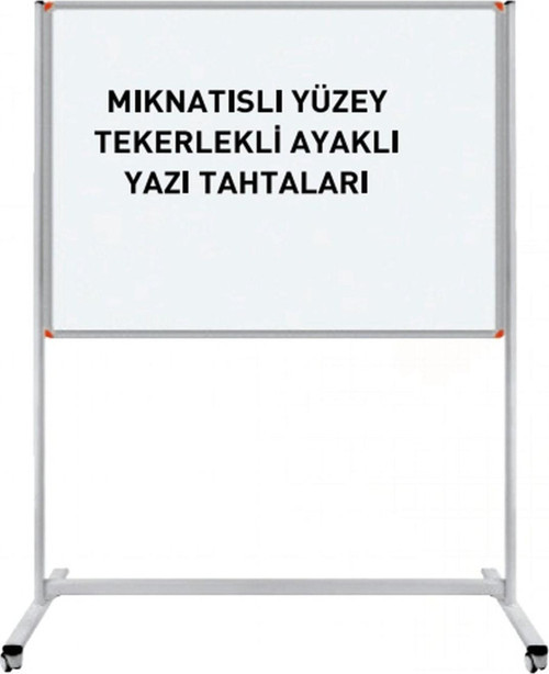 120 x 140 Cm Mıknatıslı Yüzey Sabit Ayaklı Tekerlekli Yazı Tahtası Pano Beyaz