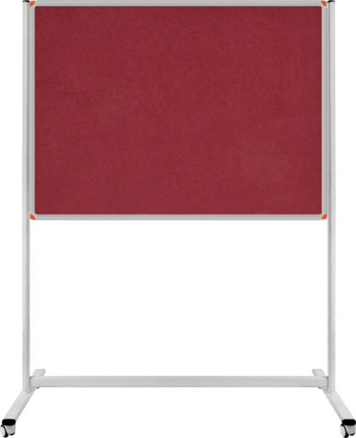 90 x 120 Cm Tek Taraflı Sabit - Tekerlekli Ayaklı Bordo Kumaşlı Pano - Pan181