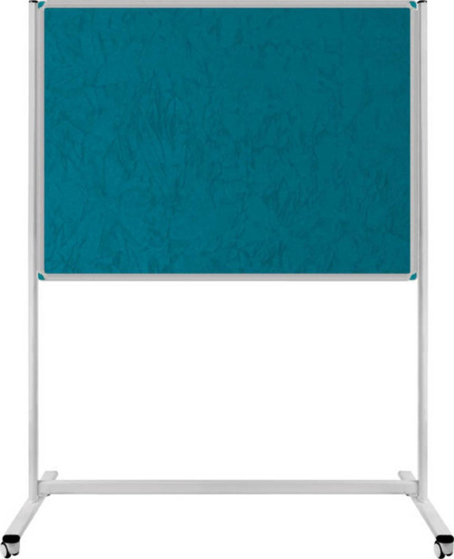 90 x 120 Cm Tek Taraflı Sabit - Tekerlekli Ayaklı Turkuaz Kumaşlı Pano - Pan181