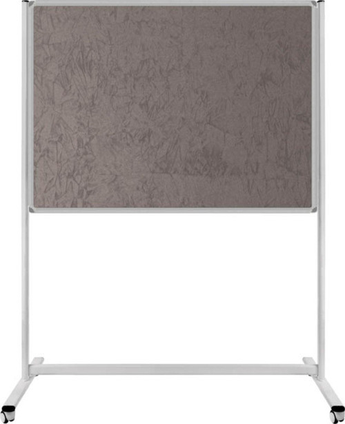 90 x 180 Cm Tek Taraflı Sabit - Tekerlekli Ayaklı Gri Kumaşlı Pano - Pan182
