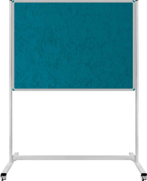 90 x 180 Cm Tek Taraflı Sabit - Tekerlekli Ayaklı Turkuaz Kumaşlı Pano - Pan182