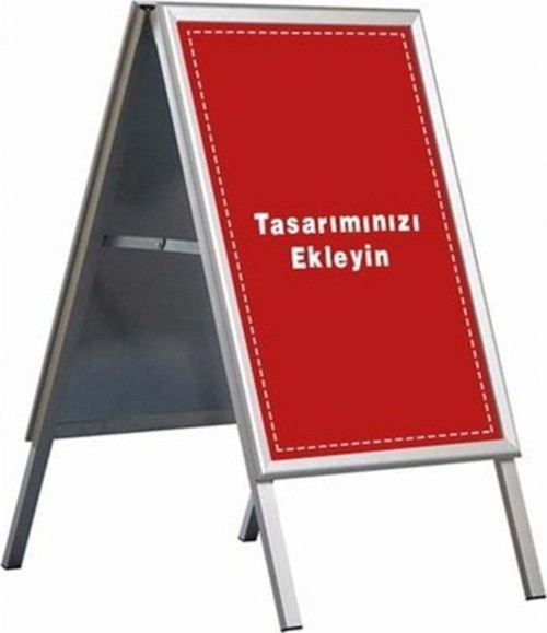 B2 50 x 70 Cm Alüminyum Çift Taraflı Kaldırım Reklam Poster A Pano