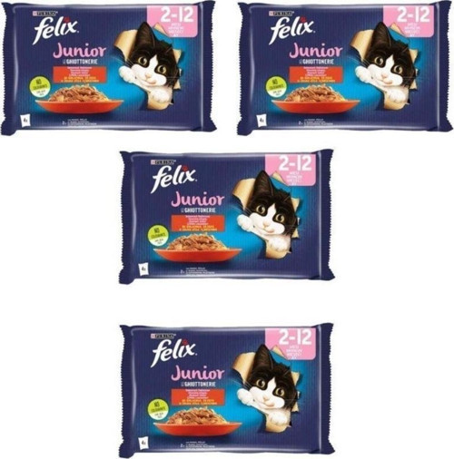 Junior Tavuklu ve Sığır Etli Yaş Kedi Maması (4X85GR) - 4 Adet