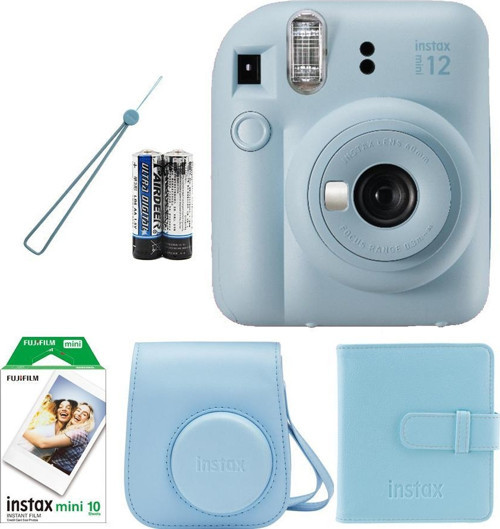 Mini 12 Fotoğraf Makinesi+Askı+pil+Çanta+10’lu film+Albüm (mavi)